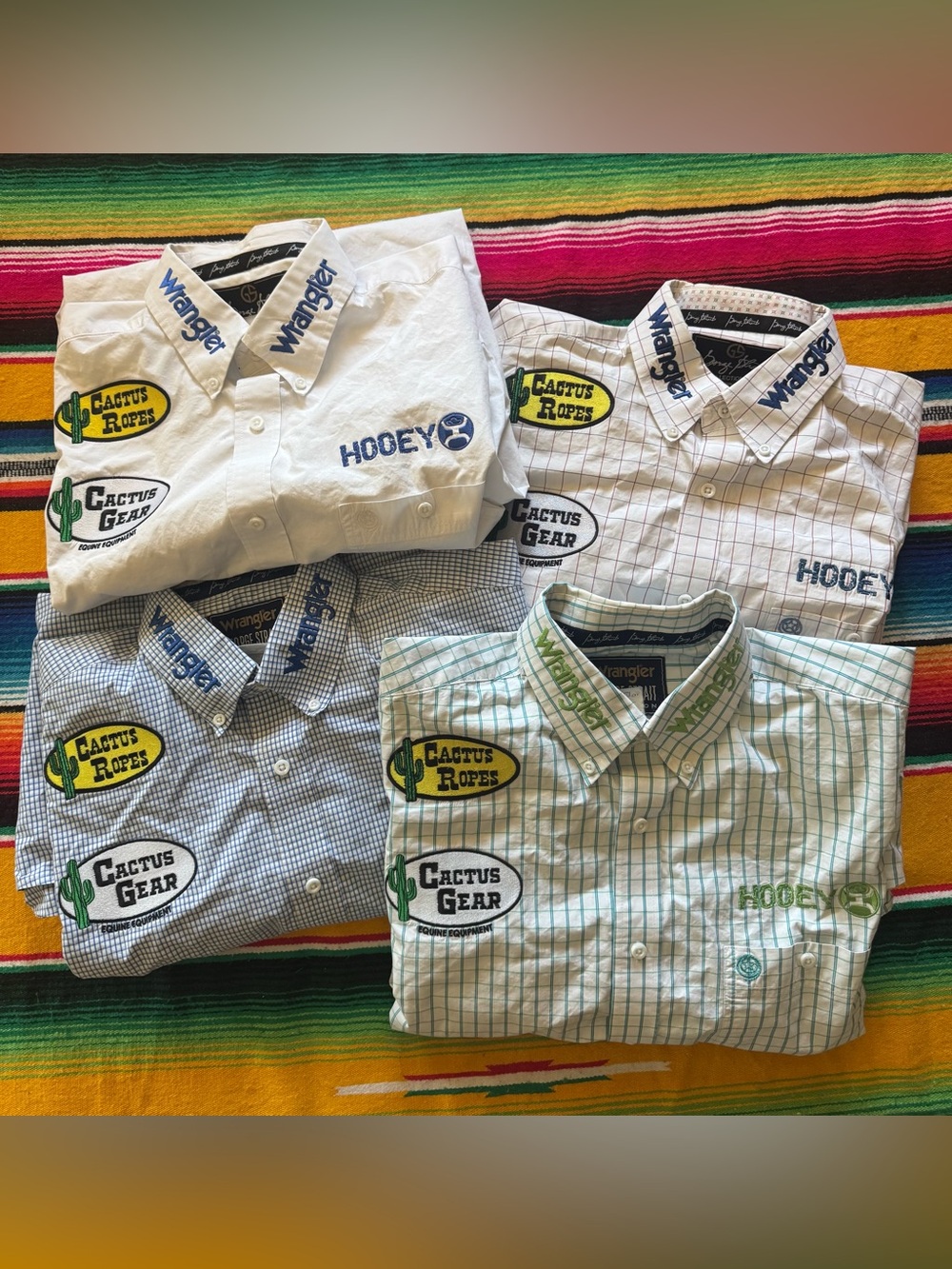 Bundle of 4 Wrangler Men's Rodeo Sponsor Patch Shirts (Flawed**)